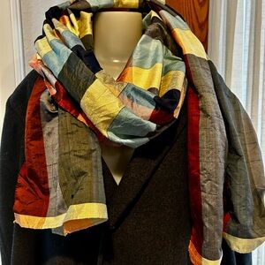 Gorgeous Plaid Raw Silk Scarf